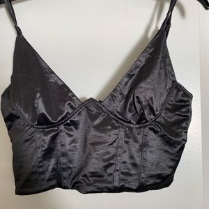 Corset black crop tank